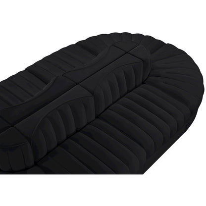 Rummi Black Velvet Performance Fabric Upholstered 8pc. Modular Sectional