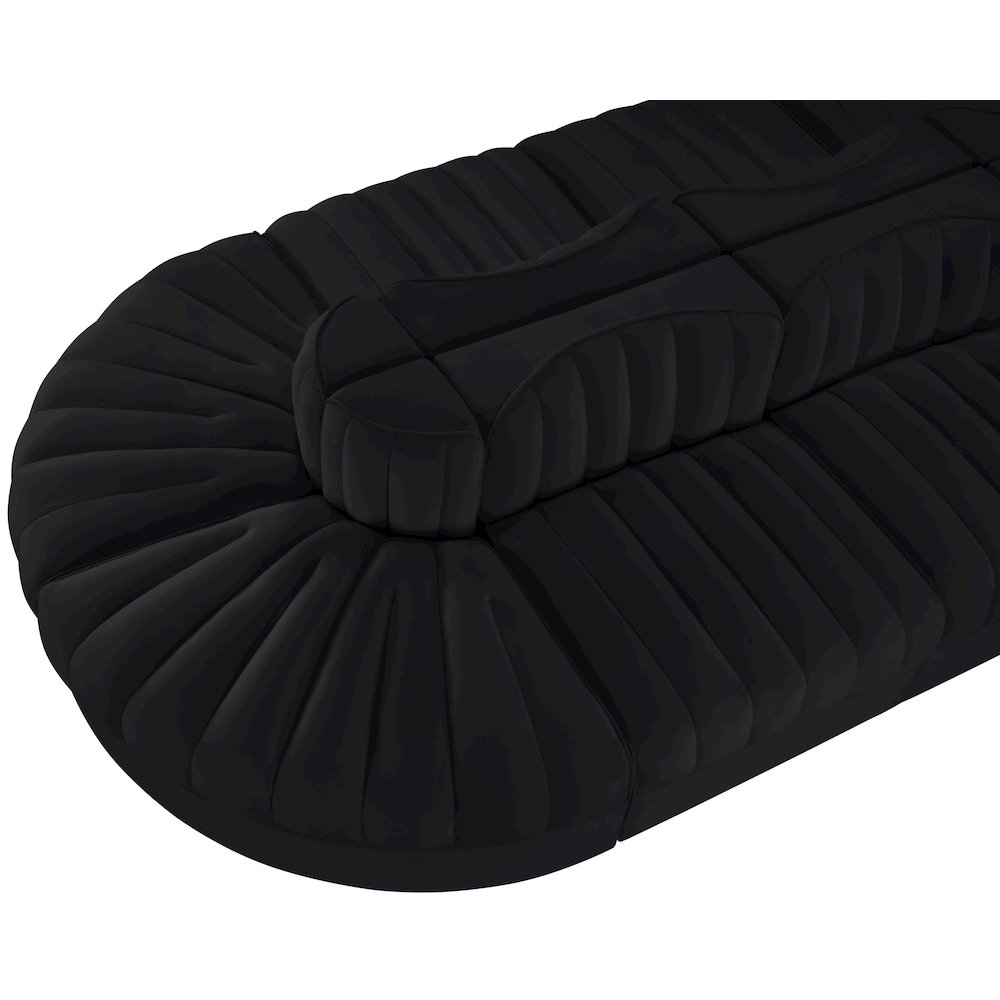 Rummi Black Velvet Performance Fabric Upholstered 8pc. Modular Sectional