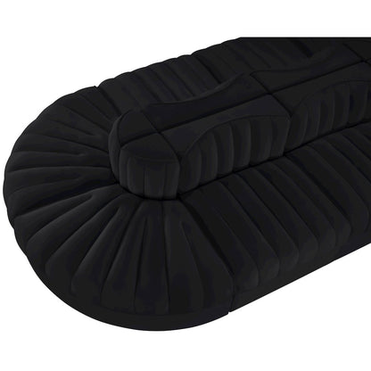 Rummi Black Velvet Performance Fabric Upholstered 8pc. Modular Sectional