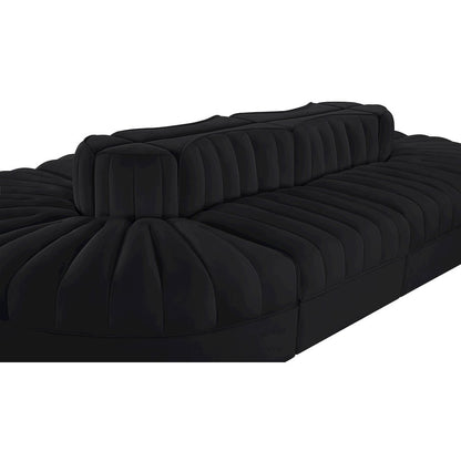 Rummi Black Velvet Performance Fabric Upholstered 8pc. Modular Sectional