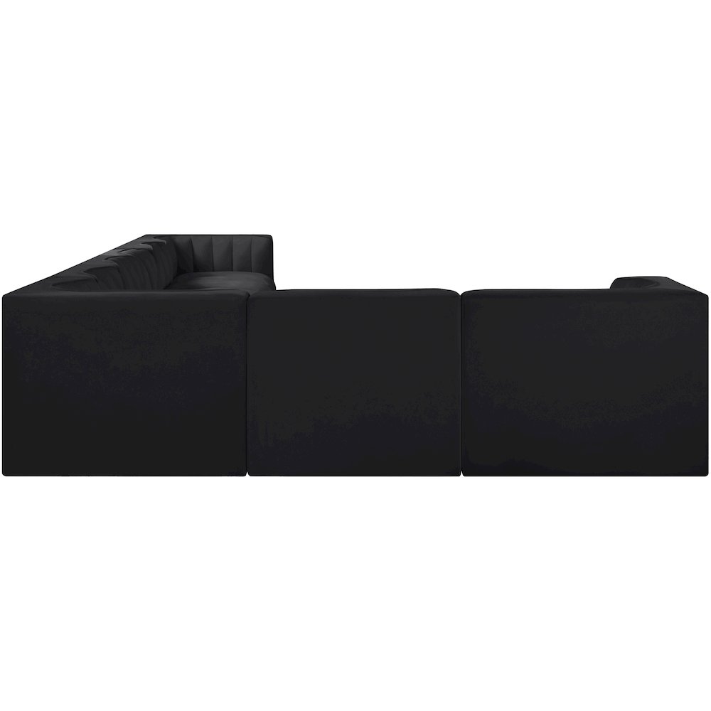 Rummi Black Velvet Performance Fabric Upholstered 8pc. Modular Sectional