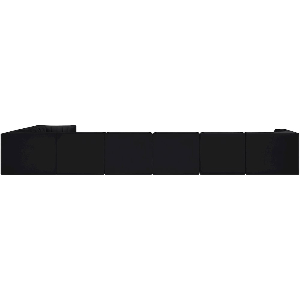 Rummi Black Velvet Performance Fabric Upholstered 8pc. Modular Sectional
