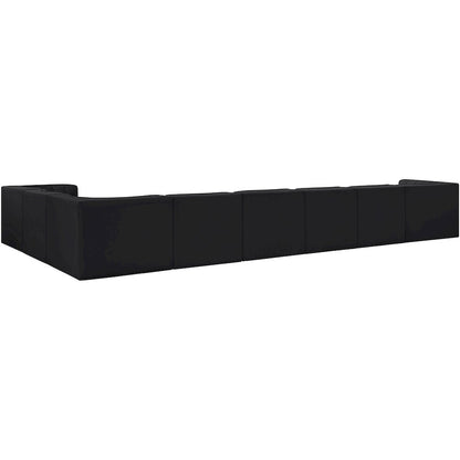 Rummi Black Velvet Performance Fabric Upholstered 8pc. Modular Sectional