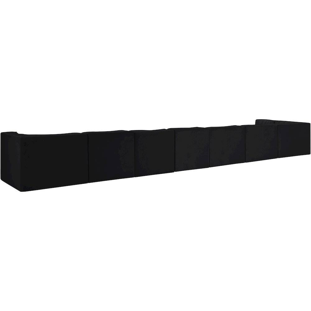 Rummi Black Velvet Performance Fabric Upholstered 8pc. Modular Sectional