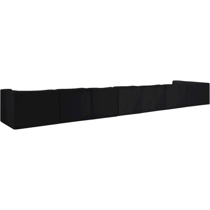 Rummi Black Velvet Performance Fabric Upholstered 8pc. Modular Sectional