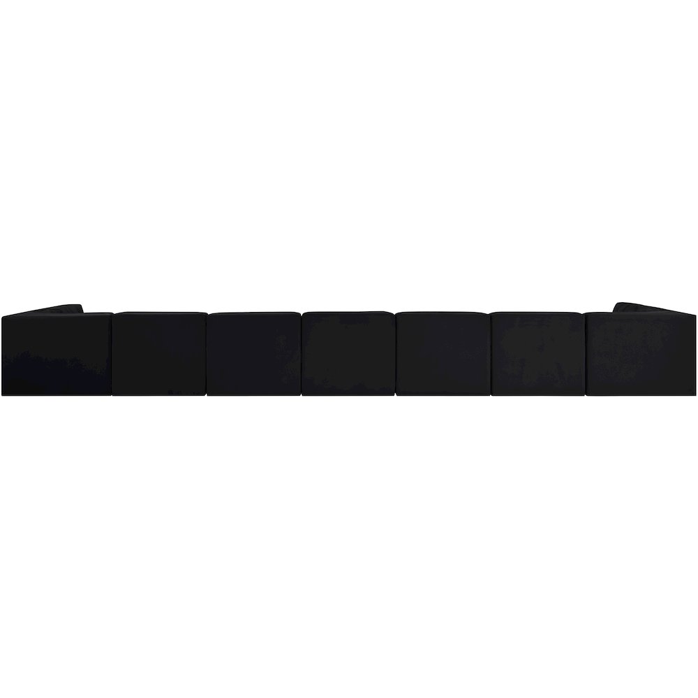 Rummi Black Velvet Performance Fabric Upholstered 9pc. Modular Sectional