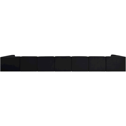 Rummi Black Velvet Performance Fabric Upholstered 9pc. Modular Sectional