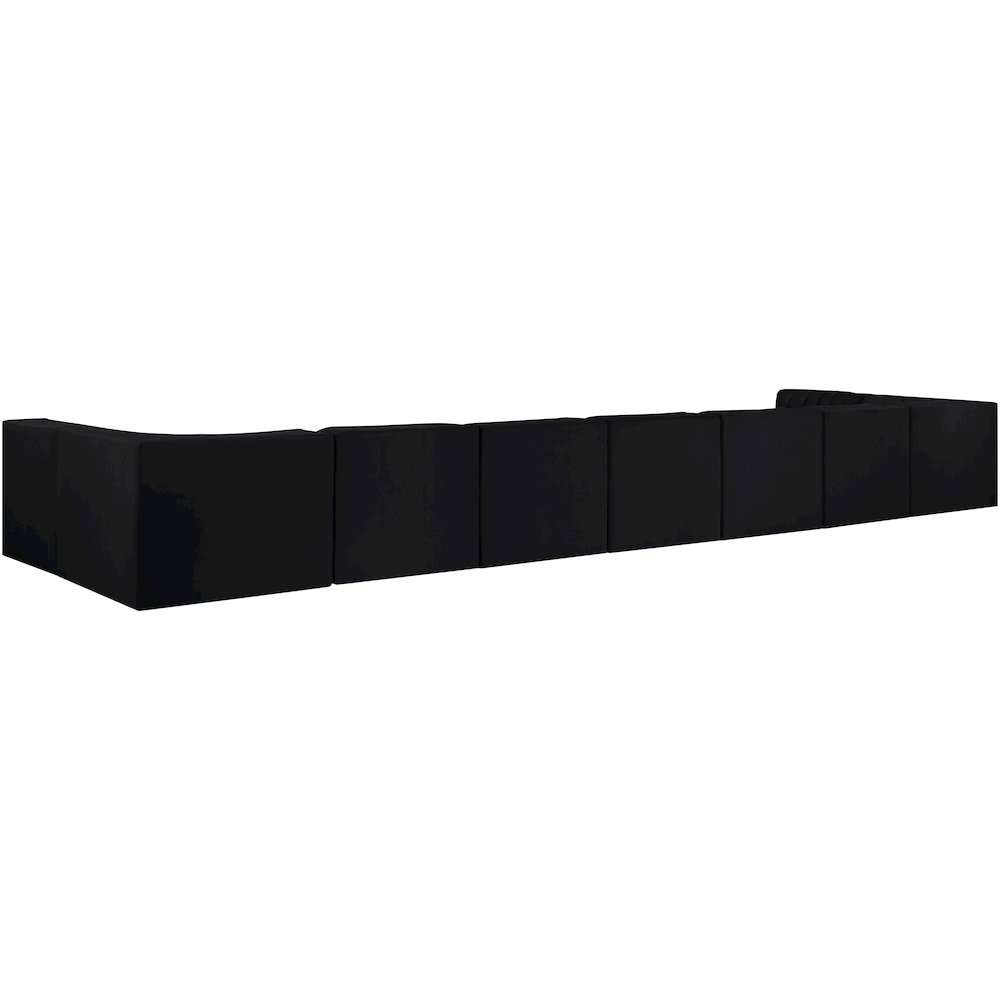 Rummi Black Velvet Performance Fabric Upholstered 9pc. Modular Sectional