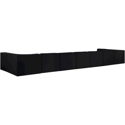Rummi Black Velvet Performance Fabric Upholstered 9pc. Modular Sectional