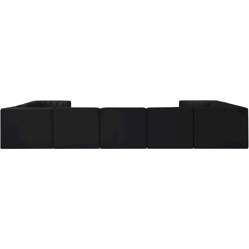 Rummi Black Velvet Performance Fabric Upholstered 9pc. Modular Sectional