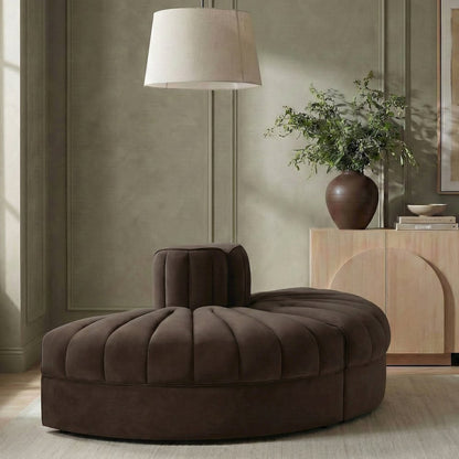 Rummi Brown Velvet Performance Fabric Upholstered 2pc. Modular Loveseat