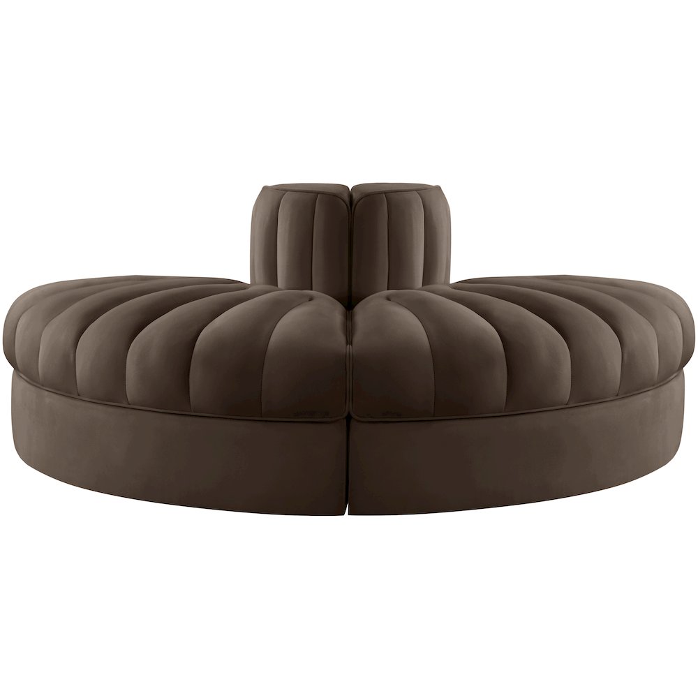 Rummi Brown Velvet Performance Fabric Upholstered 2pc. Modular Loveseat