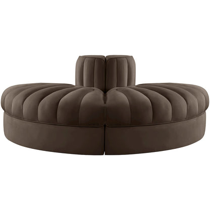 Rummi Brown Velvet Performance Fabric Upholstered 2pc. Modular Loveseat