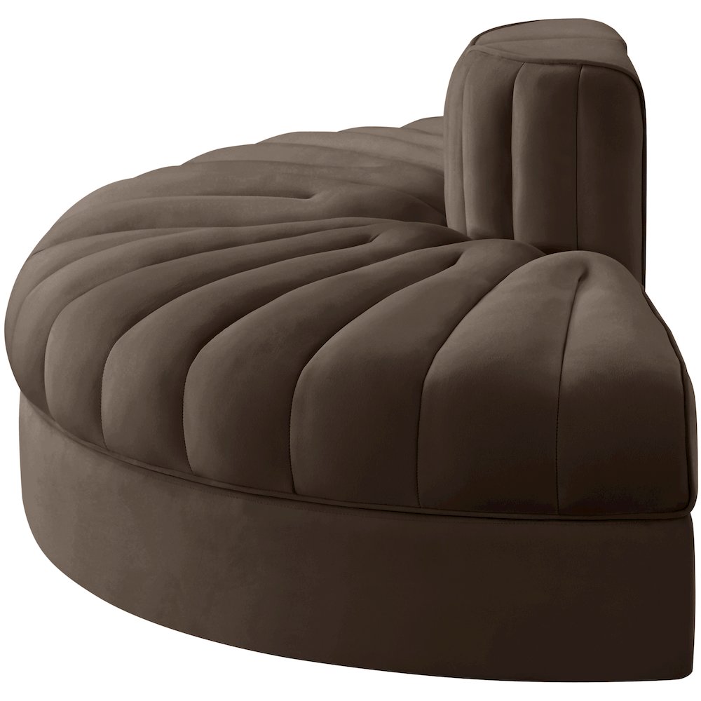 Rummi Brown Velvet Performance Fabric Upholstered 2pc. Modular Loveseat