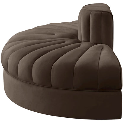 Rummi Brown Velvet Performance Fabric Upholstered 2pc. Modular Loveseat
