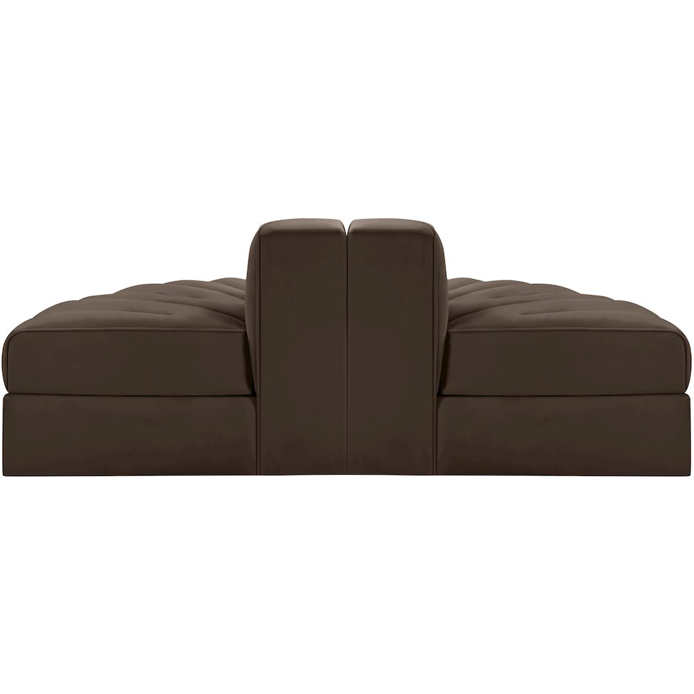 Rummi Brown Velvet Performance Fabric Upholstered 2pc. Modular Loveseat