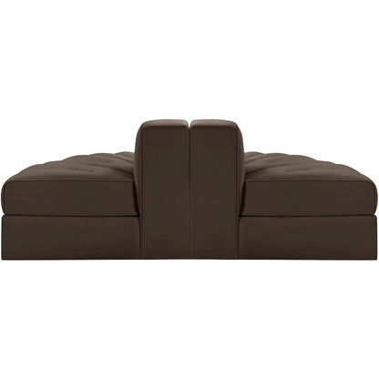 Rummi Brown Velvet Performance Fabric Upholstered 2pc. Modular Loveseat