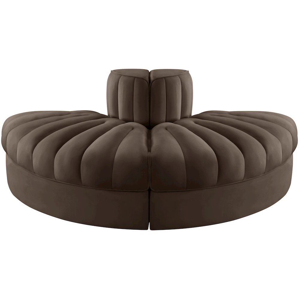 Rummi Brown Velvet Performance Fabric Upholstered 2pc. Modular Loveseat
