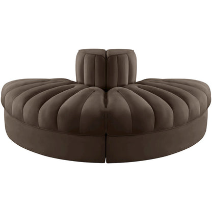 Rummi Brown Velvet Performance Fabric Upholstered 2pc. Modular Loveseat