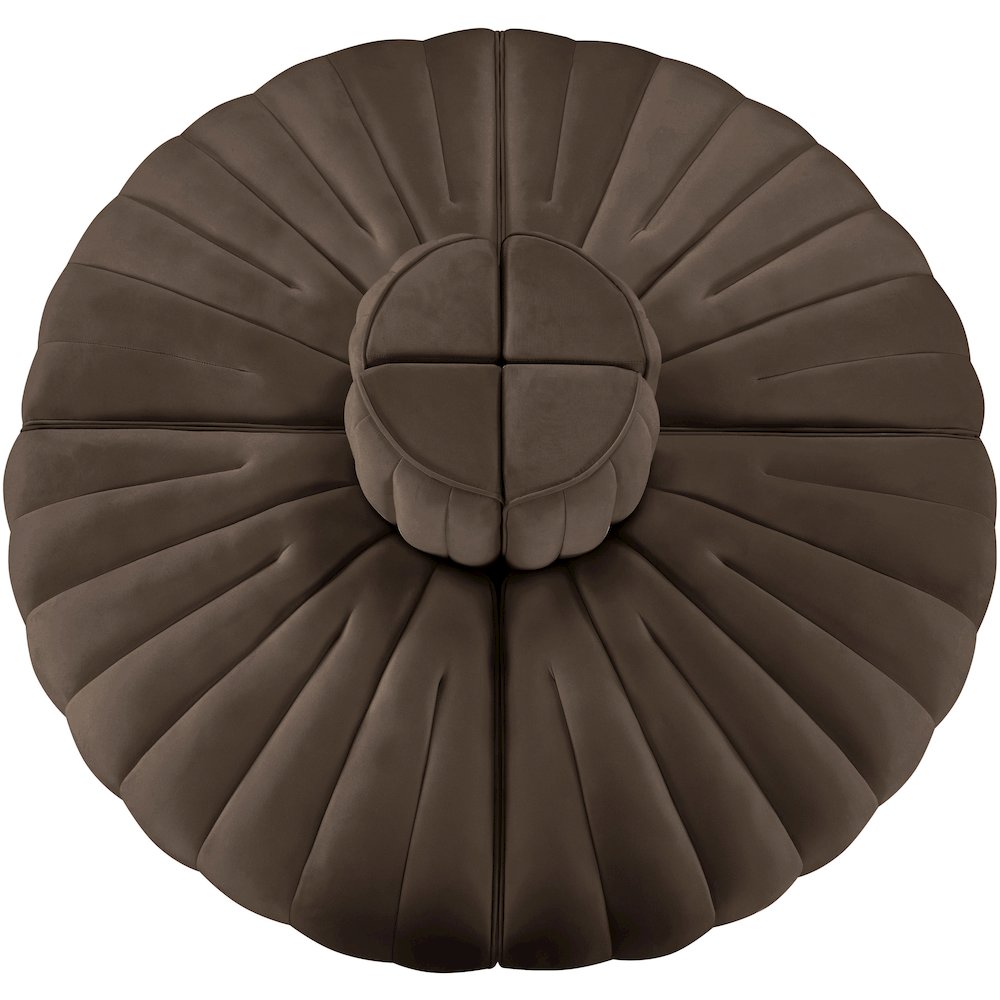 Rummi Brown Velvet Performance Fabric Upholstered 4pc. Modular Sofa