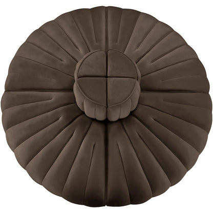 Rummi Brown Velvet Performance Fabric Upholstered 4pc. Modular Sofa