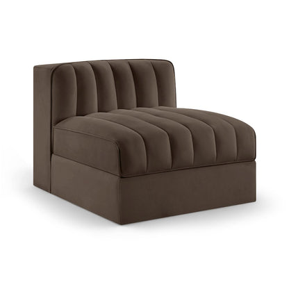 Rummi Brown Velvet Performance Fabric Upholstered Modular Chair