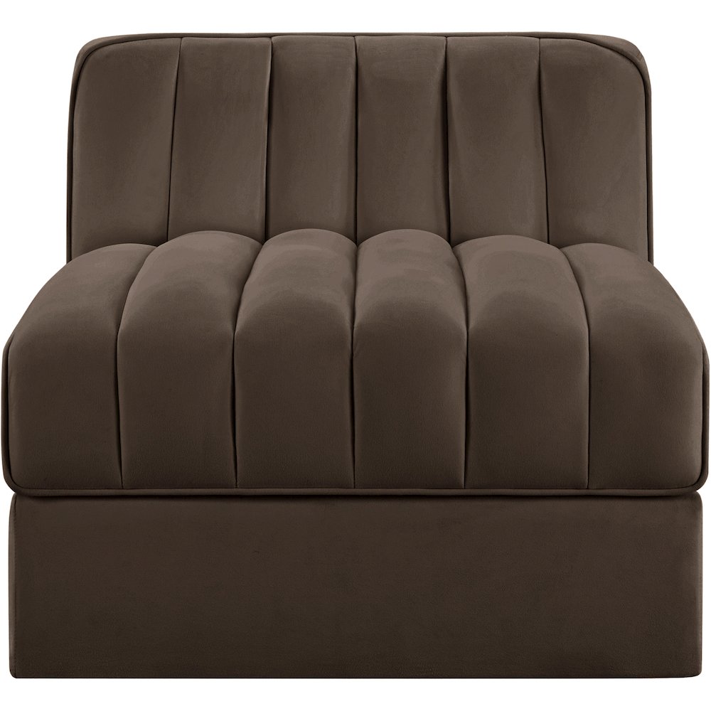 Rummi Brown Velvet Performance Fabric Upholstered Modular Chair