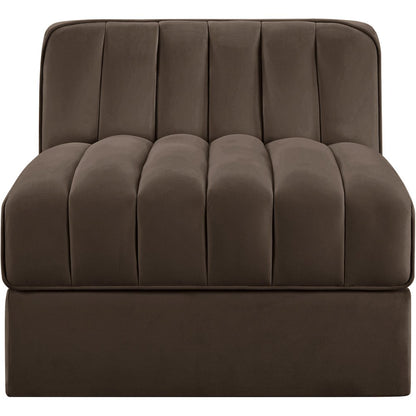 Rummi Brown Velvet Performance Fabric Upholstered Modular Chair