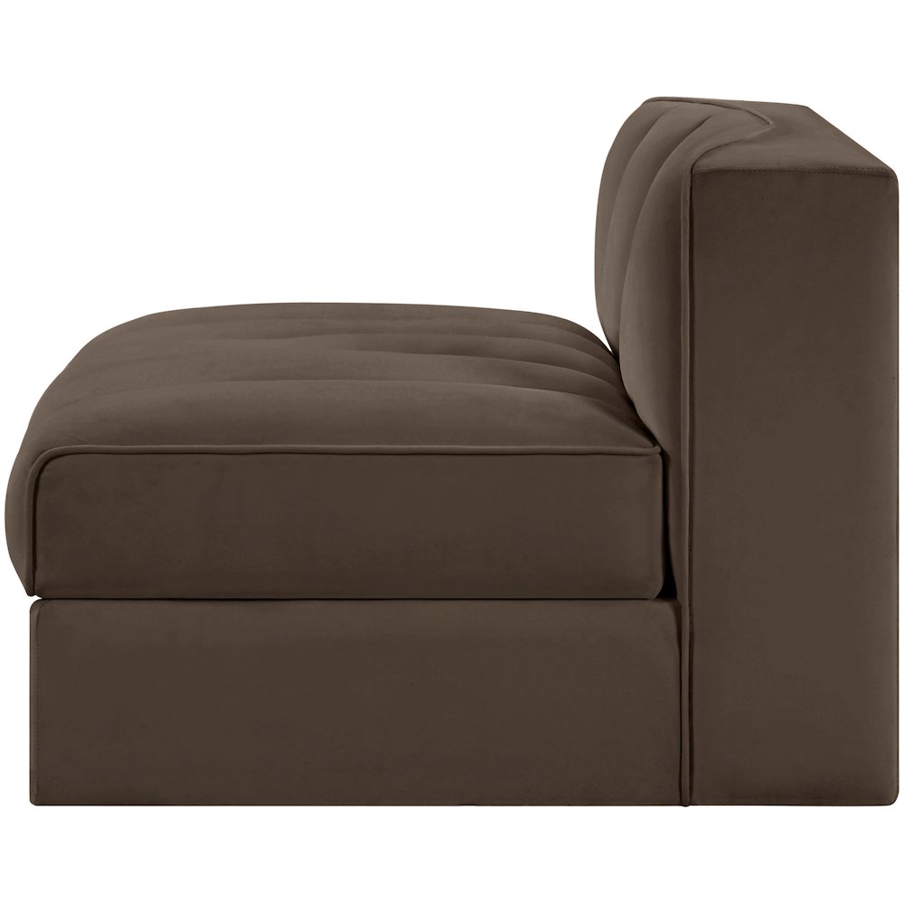 Rummi Brown Velvet Performance Fabric Upholstered Modular Chair