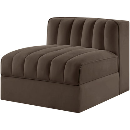 Rummi Brown Velvet Performance Fabric Upholstered Modular Chair