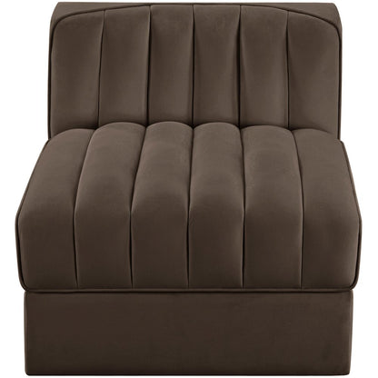 Rummi Brown Velvet Performance Fabric Upholstered Modular Chair