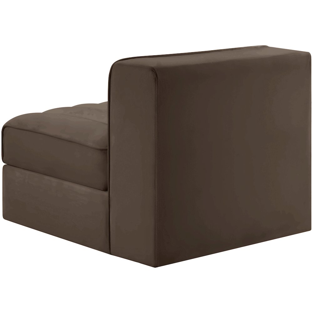 Rummi Brown Velvet Performance Fabric Upholstered Modular Chair