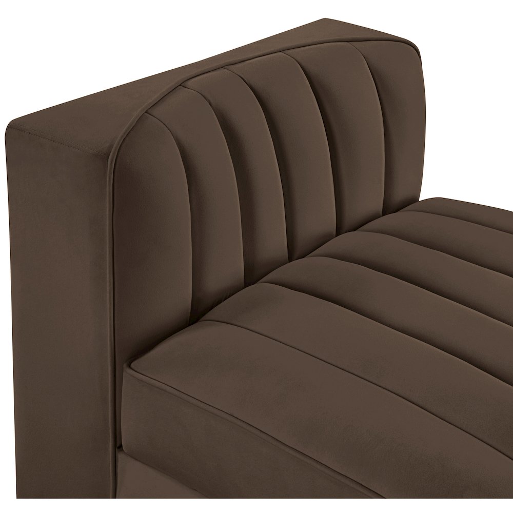 Rummi Brown Velvet Performance Fabric Upholstered Modular Chair