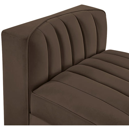 Rummi Brown Velvet Performance Fabric Upholstered Modular Chair