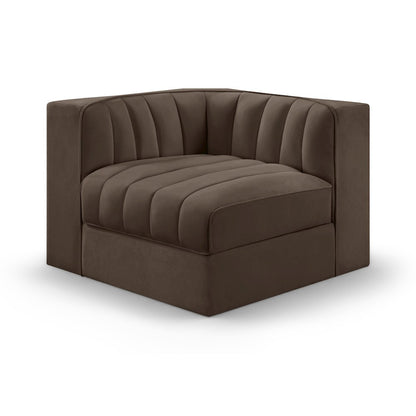 Rummi Brown Velvet Performance Fabric Upholstered Modular Chair