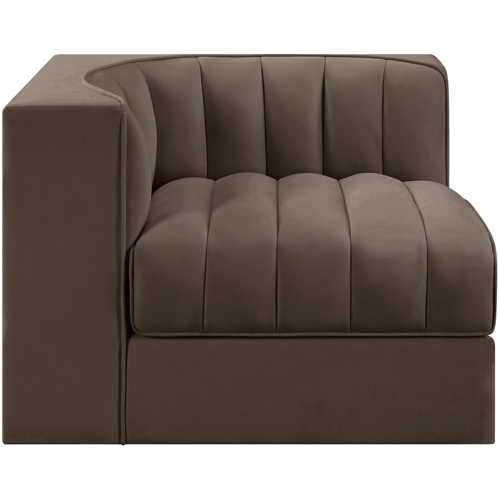 Rummi Brown Velvet Performance Fabric Upholstered Modular Chair