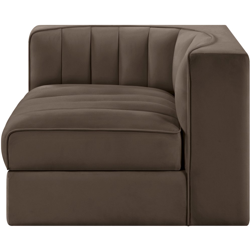 Rummi Brown Velvet Performance Fabric Upholstered Modular Chair