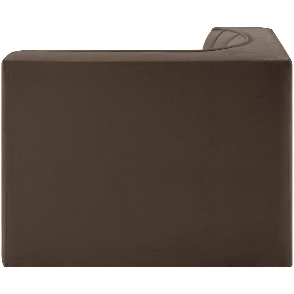 Rummi Brown Velvet Performance Fabric Upholstered Modular Chair