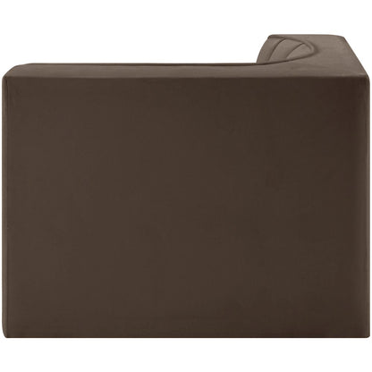 Rummi Brown Velvet Performance Fabric Upholstered Modular Chair