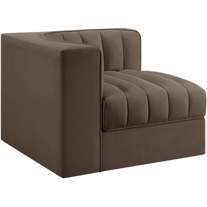 Rummi Brown Velvet Performance Fabric Upholstered Modular Chair