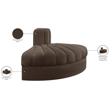 Rummi Brown Velvet Performance Fabric Upholstered Modular Chair