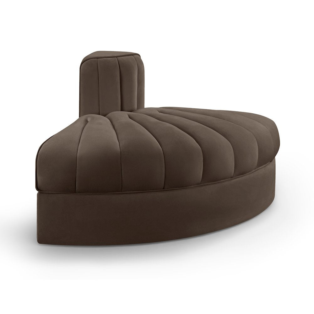 Rummi Brown Velvet Performance Fabric Upholstered Modular Chair