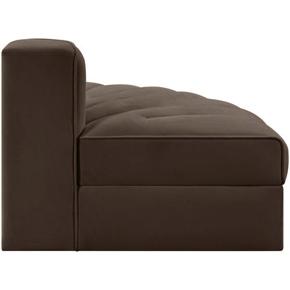 Rummi Brown Velvet Performance Fabric Upholstered Modular Chair