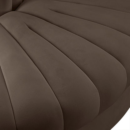 Rummi Brown Velvet Performance Fabric Upholstered Modular Chair