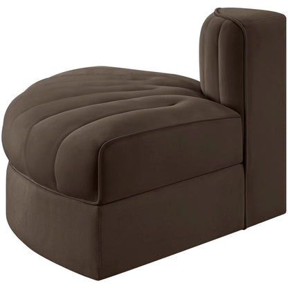 Rummi Brown Velvet Performance Fabric Upholstered Modular Chair