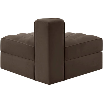 Rummi Brown Velvet Performance Fabric Upholstered Modular Chair