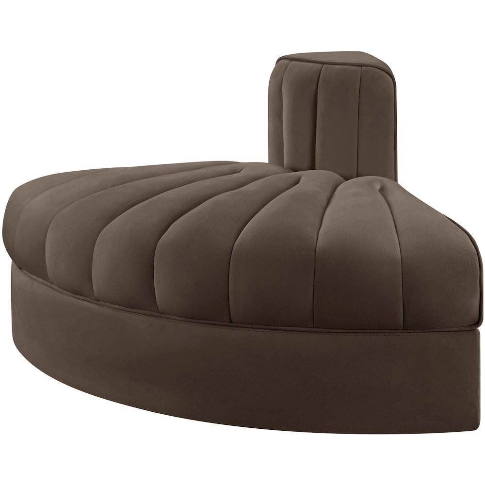 Rummi Brown Velvet Performance Fabric Upholstered Modular Chair
