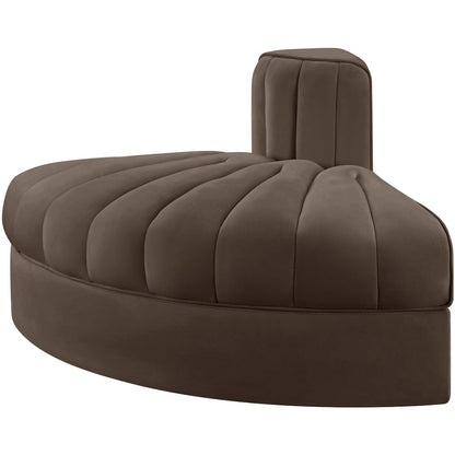 Rummi Brown Velvet Performance Fabric Upholstered Modular Chair