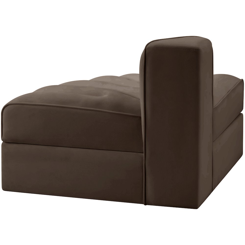 Rummi Brown Velvet Performance Fabric Upholstered Modular Chair