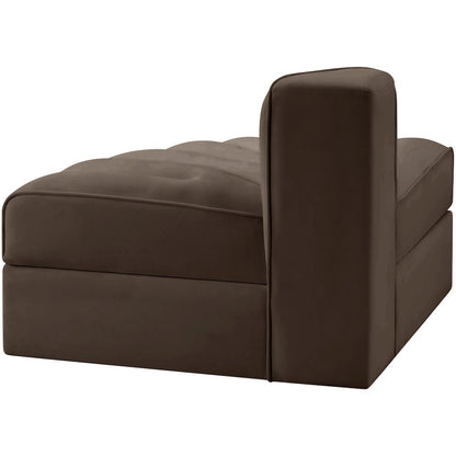 Rummi Brown Velvet Performance Fabric Upholstered Modular Chair